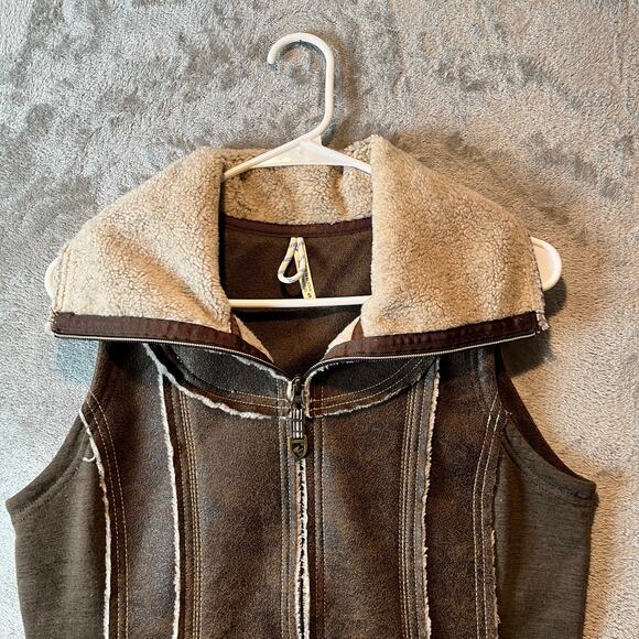 Kuhl Dani Sherpa Brown Vest Zipper Pockets Women's Size Small Hiking Gorpcore - Picture 3 of 7